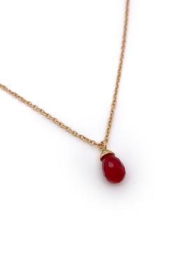 Bella Cherry Red Garnet Necklace in Gold