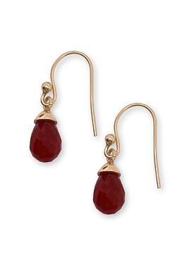 Bella Cherry Red Garnet Earrings in Gold