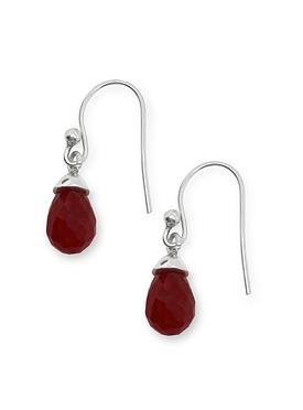 Bella Cherry Red Garnet Earrings in Sterling Silver