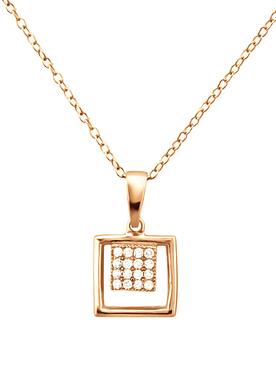 Maisie Square Cluster Necklace in Rose Gold