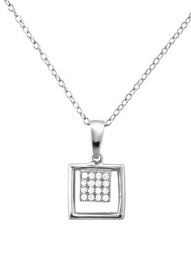 Maisie Square Cluster Necklace in Silver