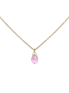 Bella Pink Topaz Necklace in Gold