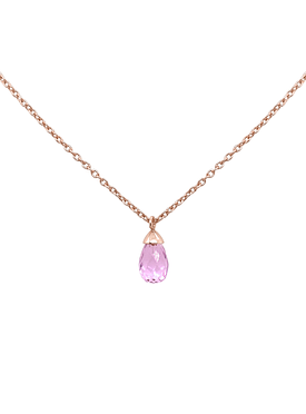 Bella Pink Topaz Necklace in Rose Gold