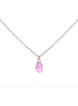 Bella Pink Topaz Necklace in Sterling Silver