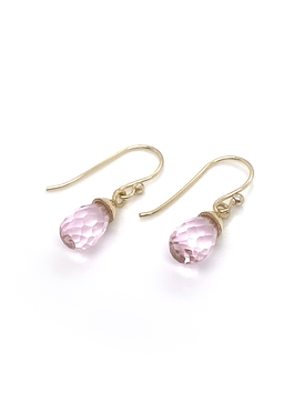 Bella Pink Topaz Earrings in Gold