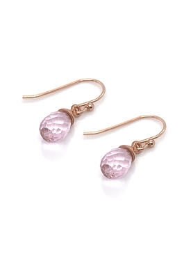 Bella Pink Topaz Earrings in Rose Gold