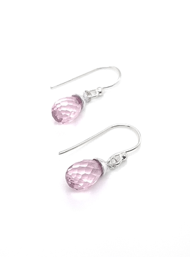 Bella Pink Topaz Earrings in Sterling Silver
