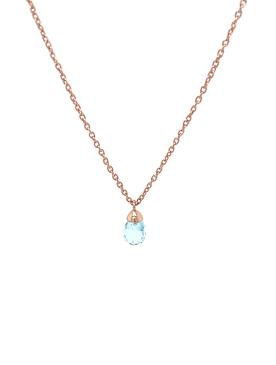 Bella Blue Topaz Necklace in Rose Gold