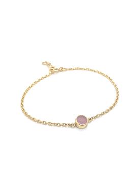 Astley Solitaire Rose Quartz Bracelet in Gold