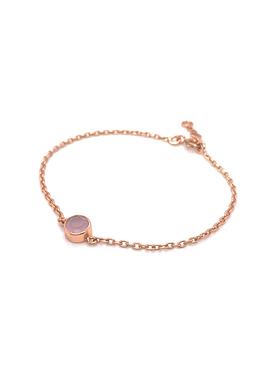 Astley Solitaire Rose Quartz Bracelet in Rose Gold