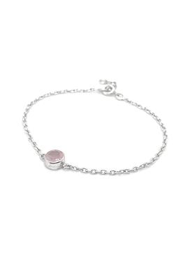 Astley Solitaire Rose Quartz Bracelet in Sterling Silver