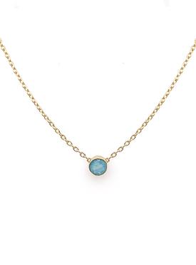 Astley Solitaire Blue Topaz Necklace in Gold