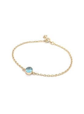 Astley Solitaire Blue Topaz Bracelet in Gold