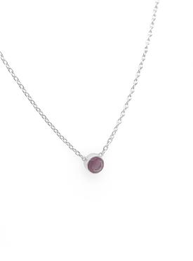 Astley Solitaire Rose Quartz Necklace in Sterling Silver