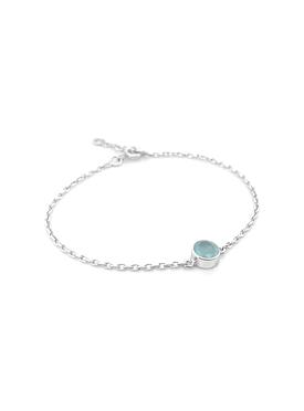 Astley Solitaire Aqua Chalcedony Bracelet in Sterling Silver