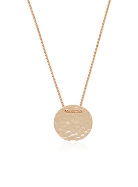 Joy Hammered Coin Necklace in Rose