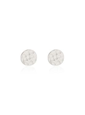 Joy Hammered Circle Disc Earrings in Silver