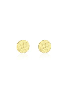 Joy Hammered Circle Disc Earrings in Gold
