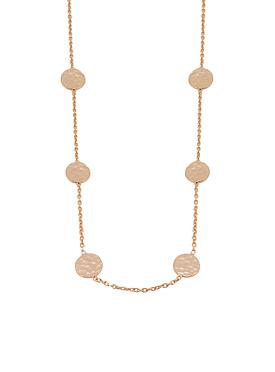 Joy Textured Coin Yard Necklace in Rose Gold