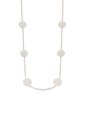 Joy Textured Coin Yard Necklace in Silver