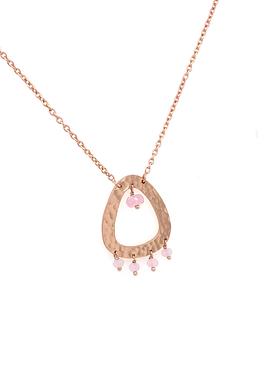 Joy Rose Quartz Multi Gemstone Drop Necklace in Rose Gold