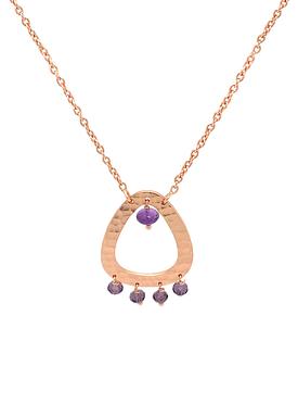 Joy Amethyst Multi Gemstone Drop Necklace in Rose Gold