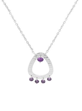 Joy Amethyst Multi Gemstone Drop Necklace in Silver