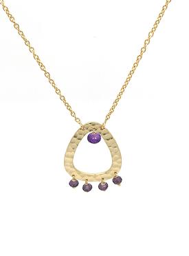 Joy Amethyst Multi Gemstone Drop Necklace in Gold