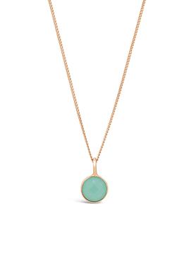 Astley Single Aqua Chalcedony Necklace in Rose Gold