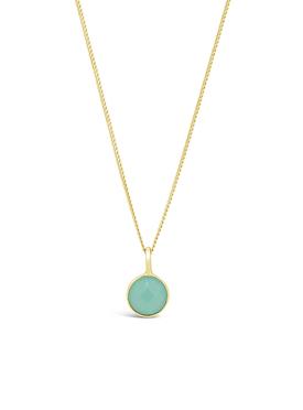 Astley Single Aqua Chalcedony Necklace in Gold